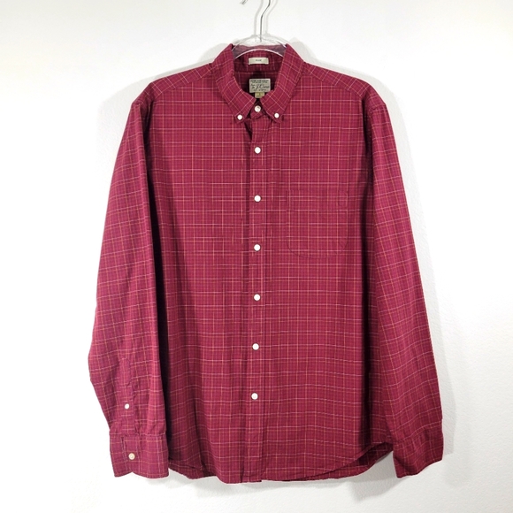 J. CREW Men's Secret Wash slim organic cotton plaid casual button down shirt - Picture 1 of 12